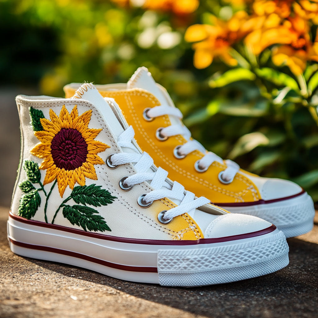 Autumn Flower WN0909002CL Canvas High-Tops