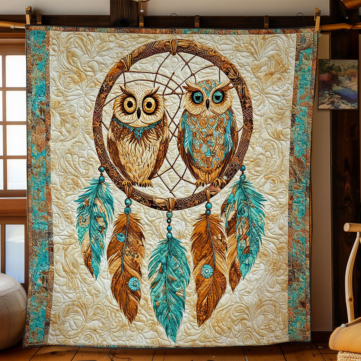 Couple Owl And Dreamcatcher WY1002039CL Quilt