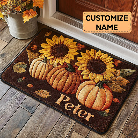 Sunflower Pumpkin CP0609011CL Personalized Doormat