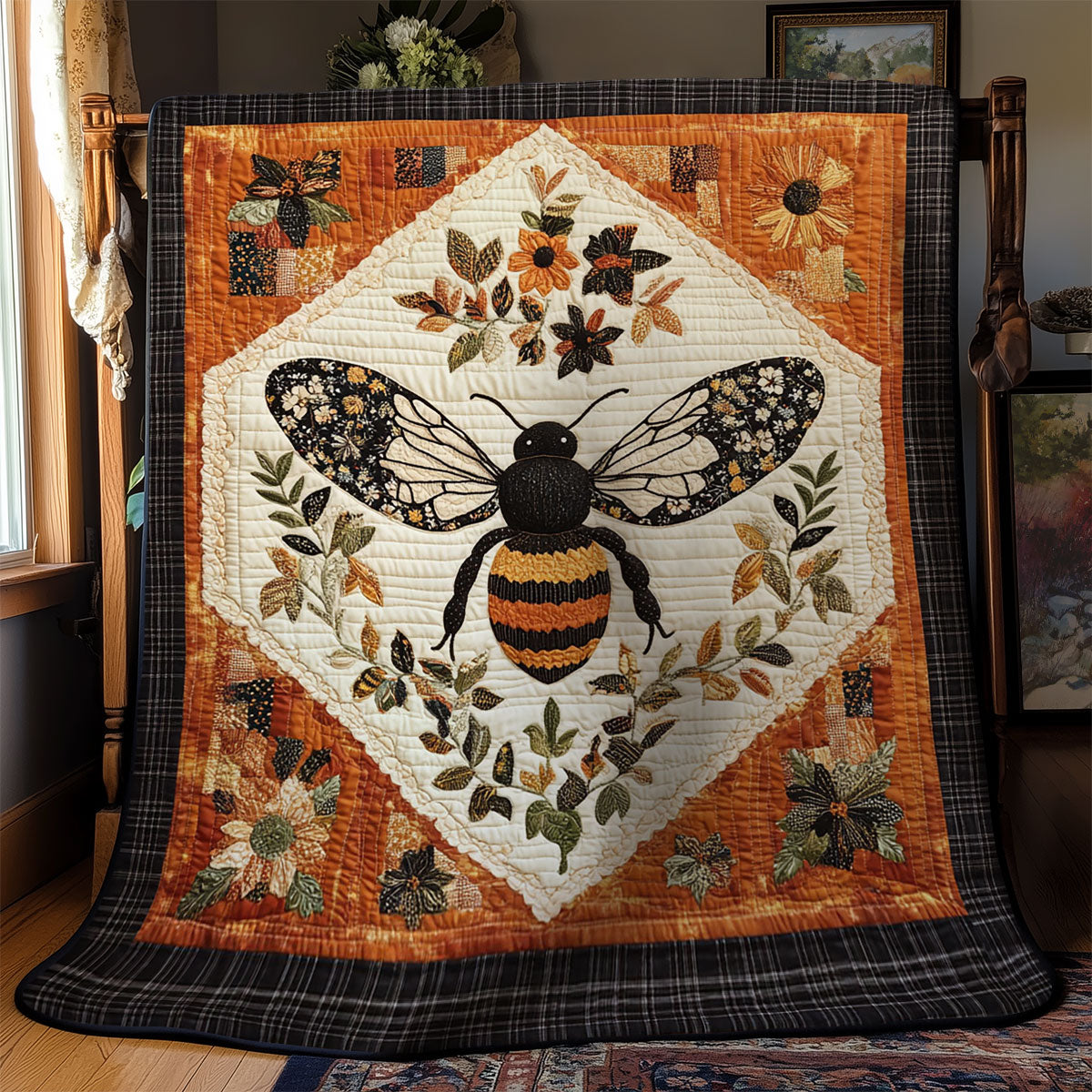 Bee In Flower Garden WY1303005CL Quilt