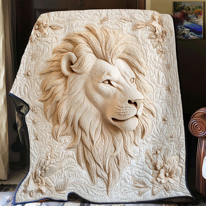 Glorious White Lion Portrait WY0603090CL Quilt