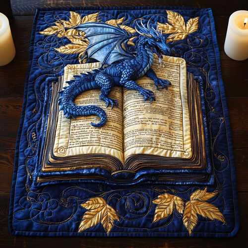 Dragon And Book WY1901017CL Quilted Table Runner