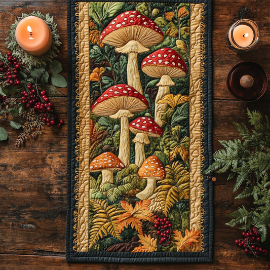 Under the Mushroom CM1205005CL Quilted Table Runner