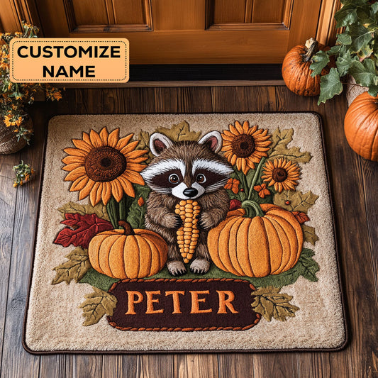 Rustic Raccoon CP2508009CL Personalized Doormat