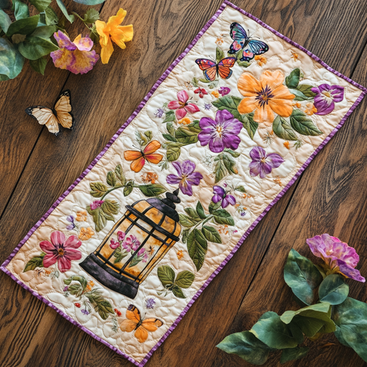 Flower Garden And Lantern WY1901020CL Quilted Table Runner