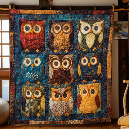 Vintage Owl Portrait WY1303083CL Quilt