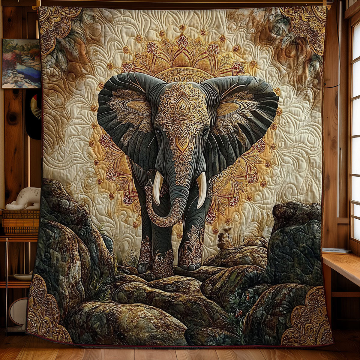 Mandala Elephant Elegance WY1003023CL Quilt