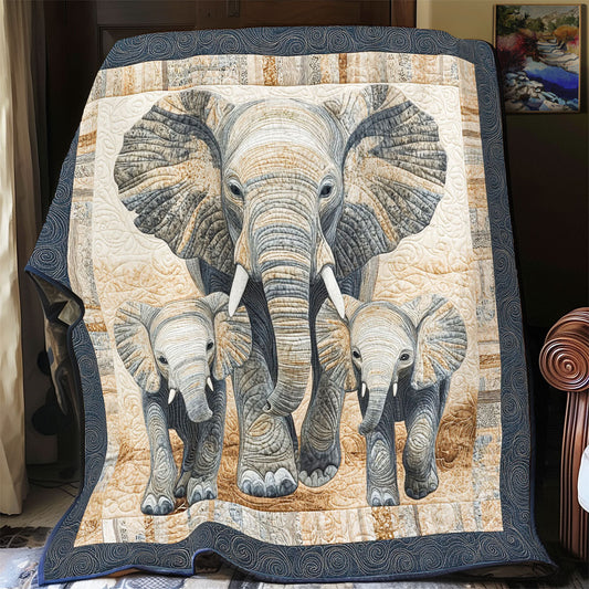 Elephant Family Portrait WY0402017CL Quilt