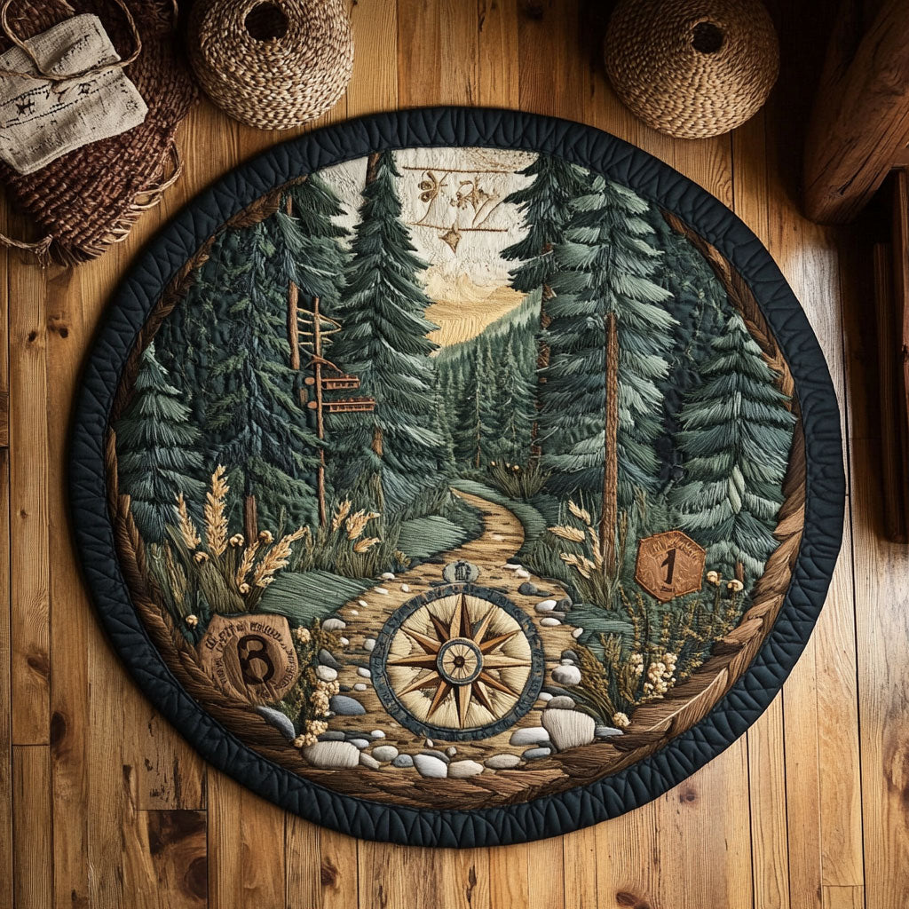Forest Explore WY1406036CL Quilted Round Mat