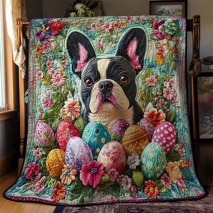 Easter Bulldog Bliss WY0603079CL Quilt