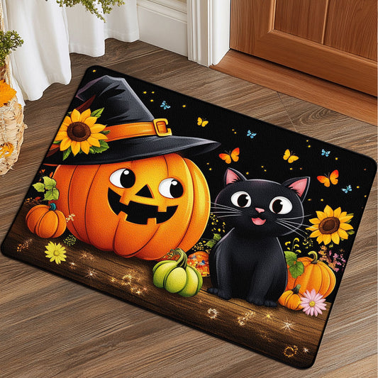 Halloween Pumpkin Cat CW1908045CL Doormat