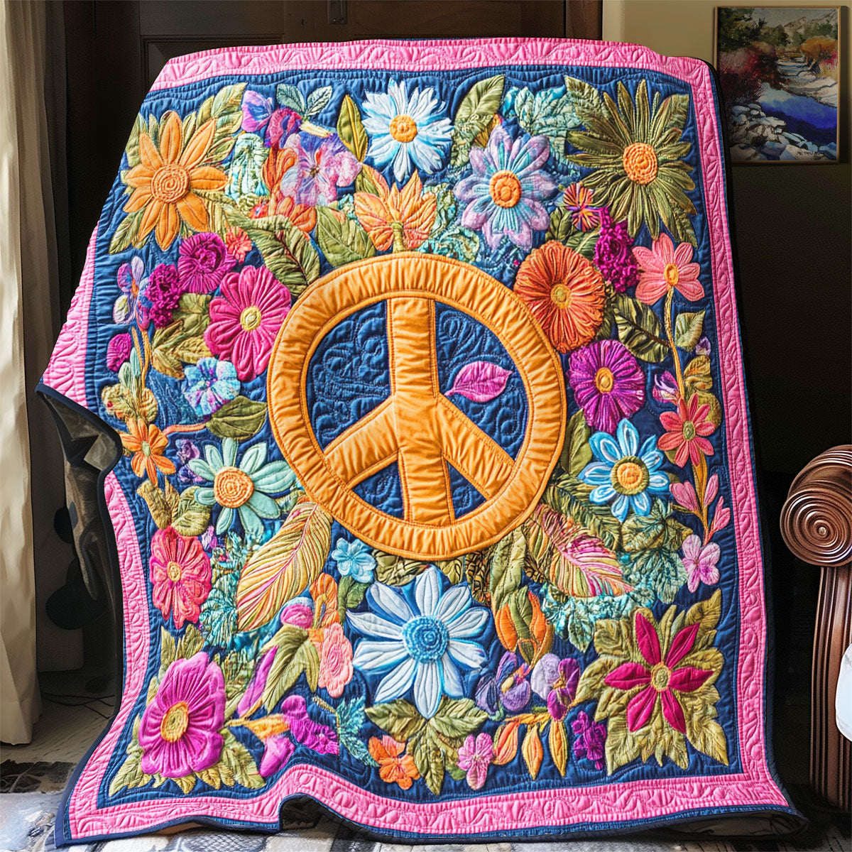 Vibrant Peace WY1403036CL Quilt