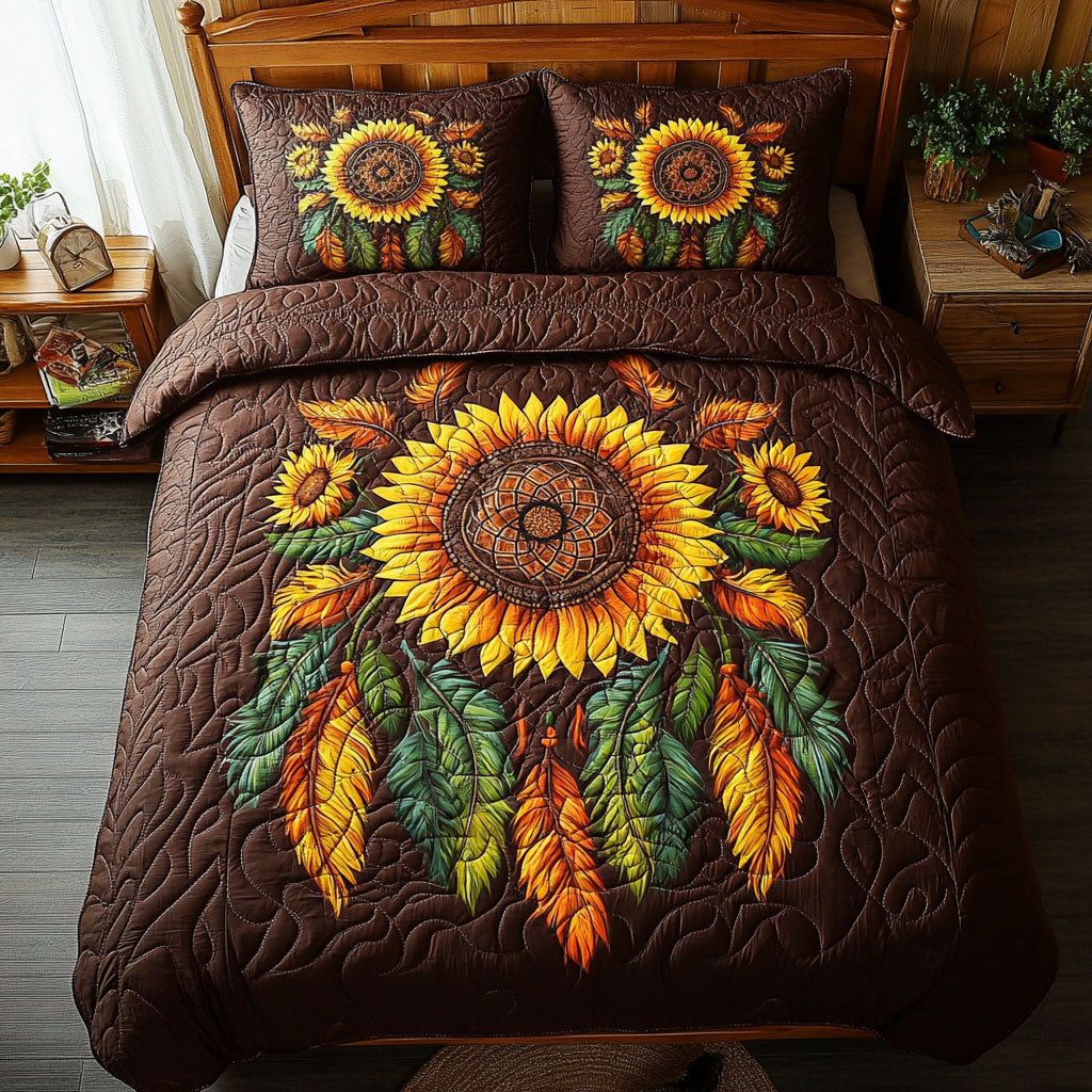 Mystic Sunflower Feather WY0802087CL Duvet Cover Set