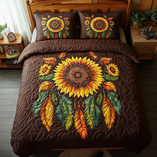 Mystic Sunflower Feather WY0802087CL Duvet Cover Set