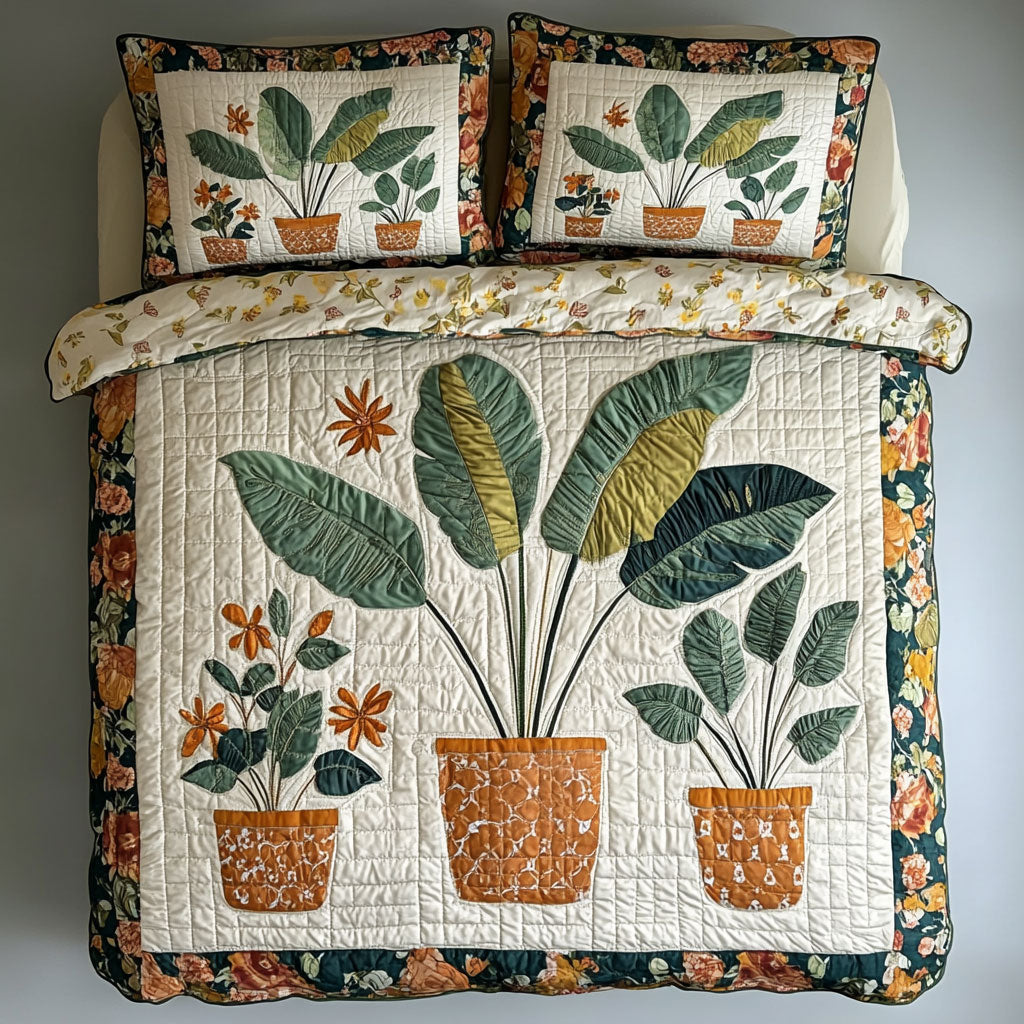 Large Green Leaves WY0603017CL Duvet Cover Set