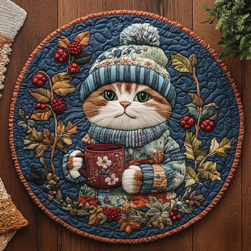 Cat Cup CM1405006CL Quilted Round Mat