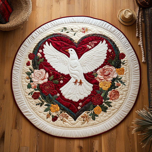 Dove Of Hope Vintage WY0107097CL Quilted Round Mat