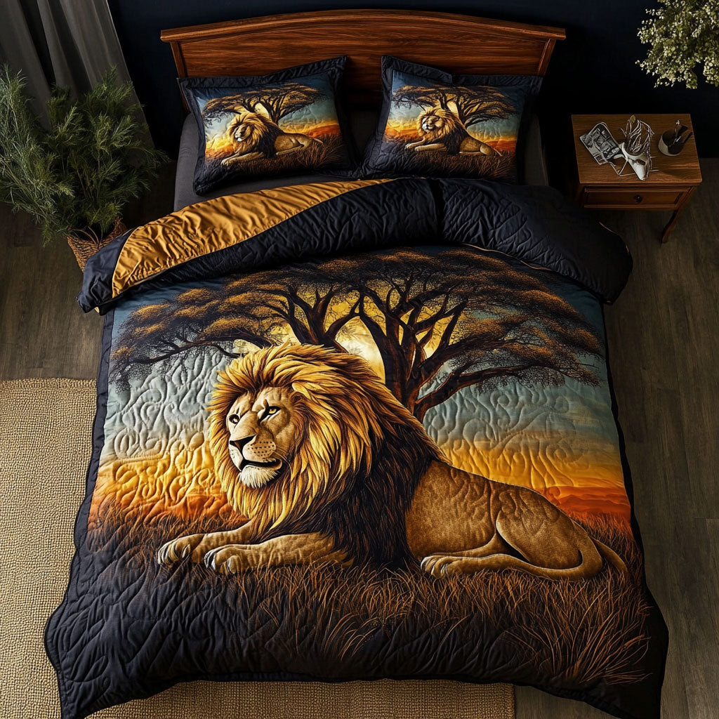 Lion In Sunset Forest WY0503045CL Duvet Cover Set