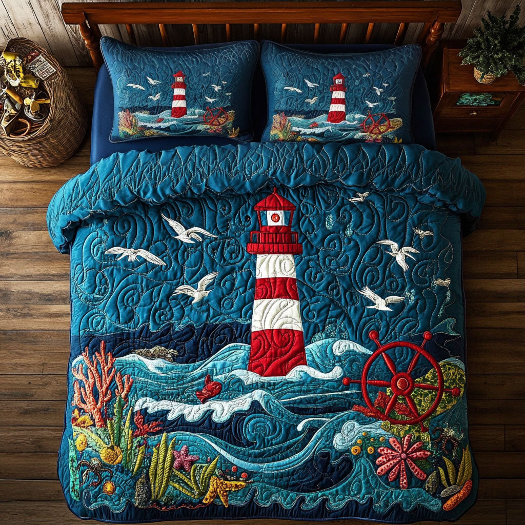 Midnight Wave Lighthouse WY2006067CL Duvet Cover Set