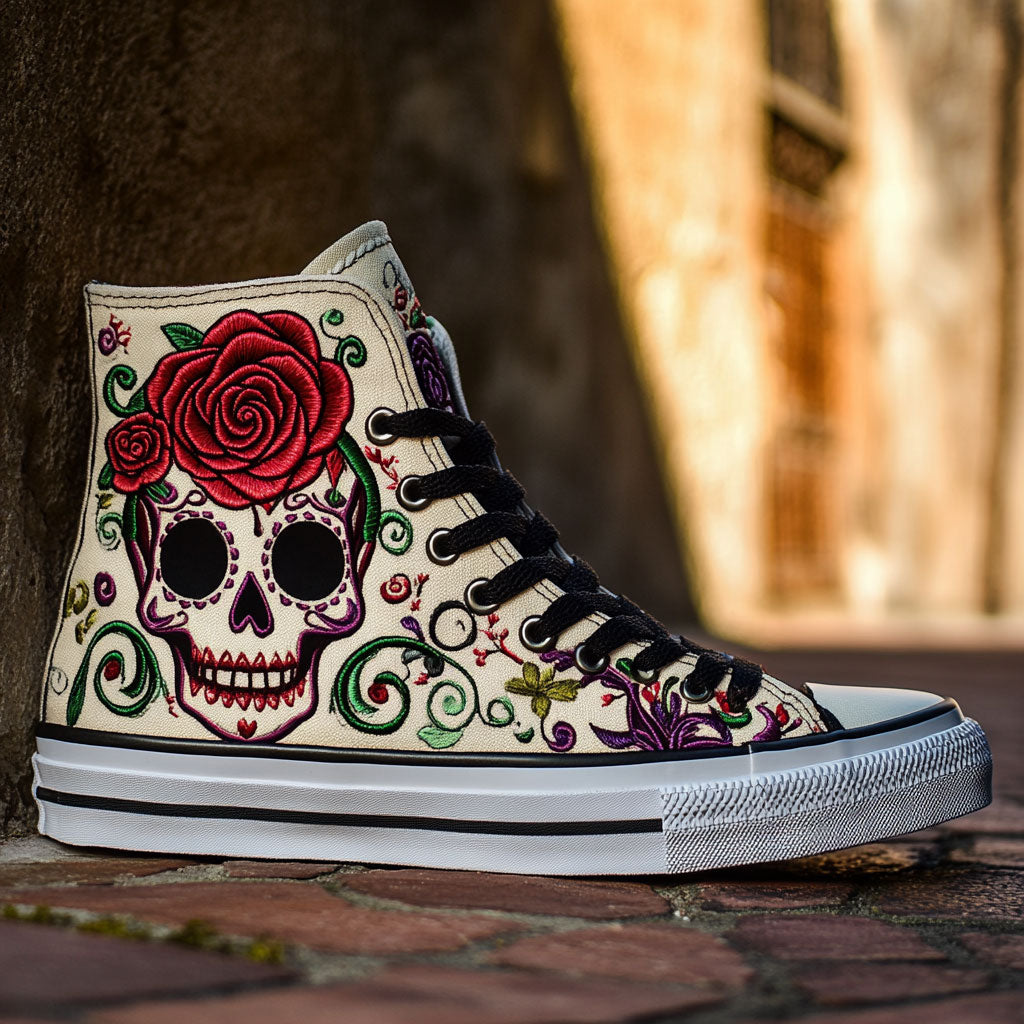 Floral Skullstep CP1009118CL Canvas High-Tops
