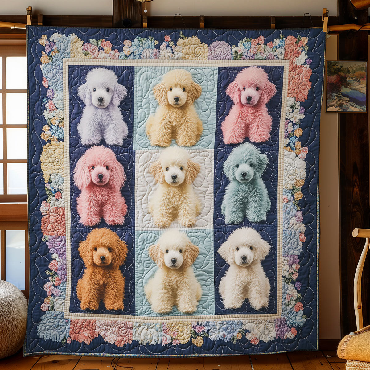 Rainbow Puppy WY1103024CL Quilt