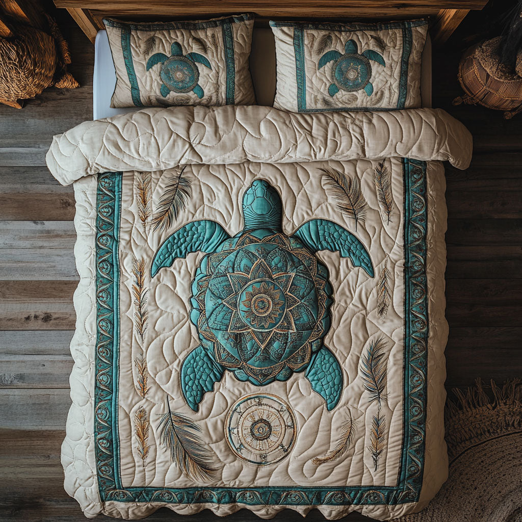 Tribal Ocean Turtle WY2005006CL Duvet Cover Set