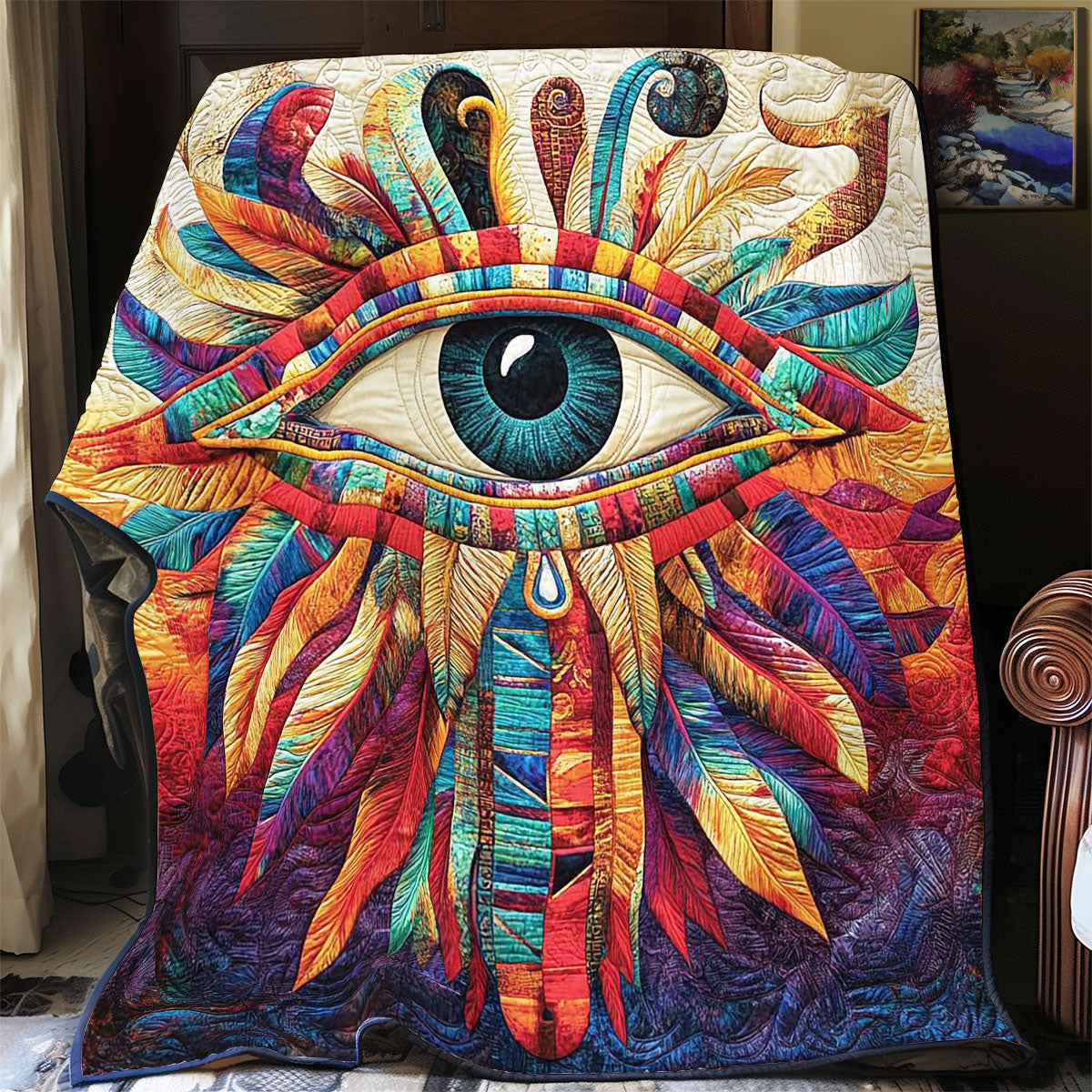 Colorful Feather Eye WY1002032CL Quilt