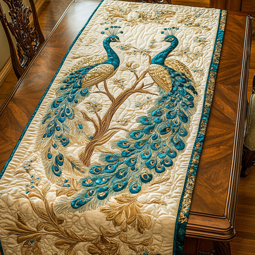 Couple Peacock WY2801004CL Quilted Table Runner