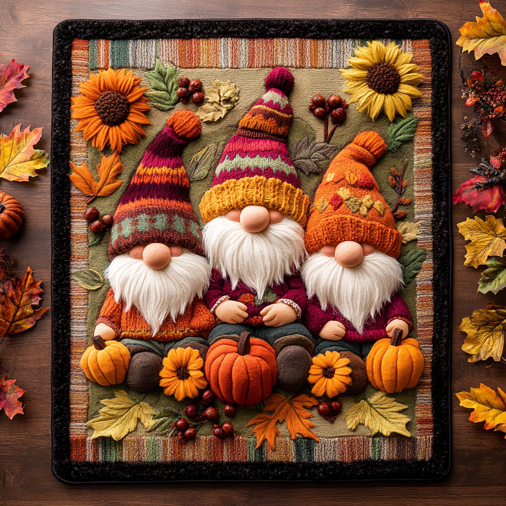 Knitted Hat Autumn Gnome Rug HM0808010CL Area Rug