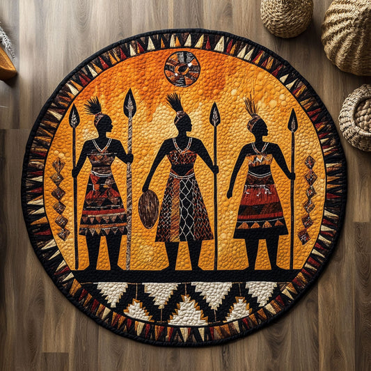Tribal Portrait WY0107180CL Quilted Round Mat