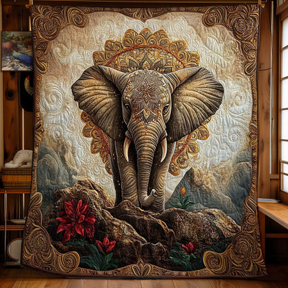 Majestic Mandala Elephant WY1103043CL Quilt