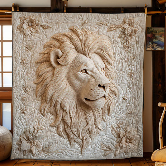 Glorious White Lion Portrait WY0603090CL Quilt