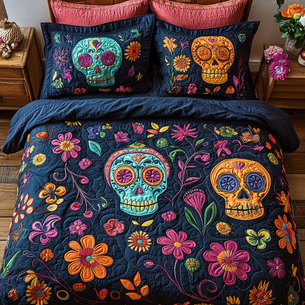 Flower Garden Skull WY0503039CL Duvet Cover Set