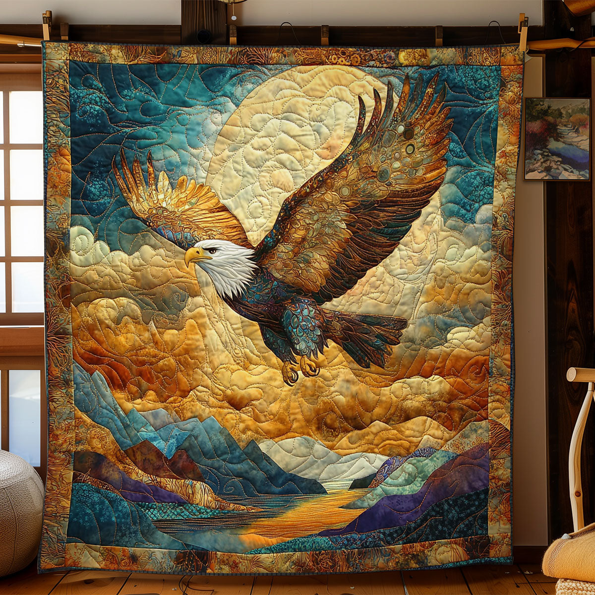 Eagle In Cloud WY1002052CL Quilt