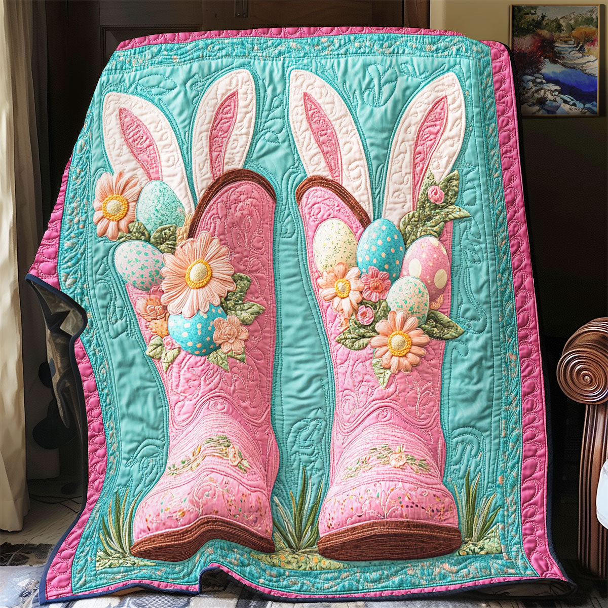 Easter Bunny Boots WY1703114CL Quilt