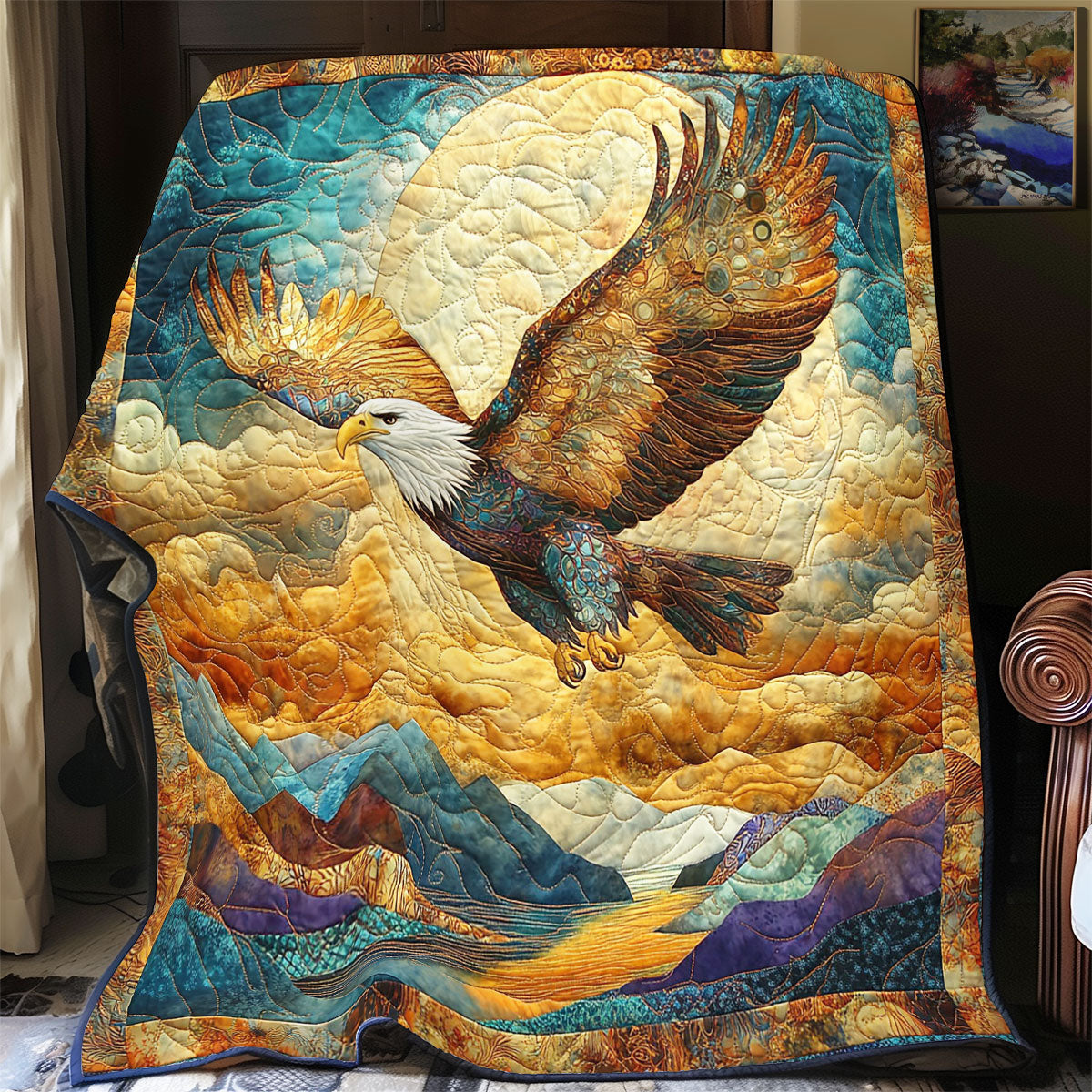 Eagle In Cloud WY1002052CL Quilt