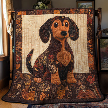 Brown Tone Dachshund WY1303009CL Quilt