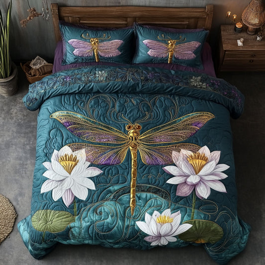 Dragonfly And White Lotus WY0503024CL Duvet Cover Set
