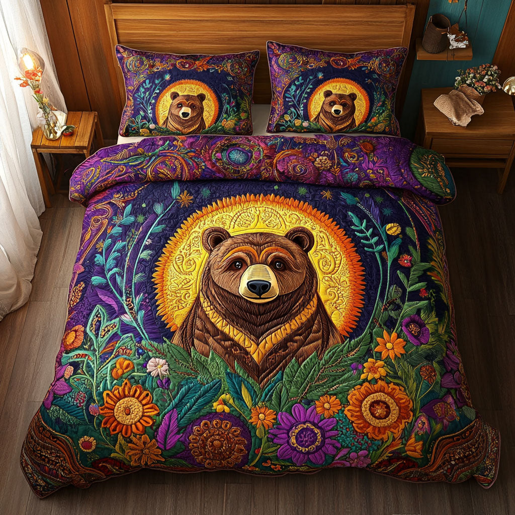 Bear In Colorful Garden WY2904026CL Duvet Cover Set