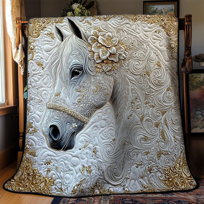 Beautiful White Horse WY1303007CL Quilt