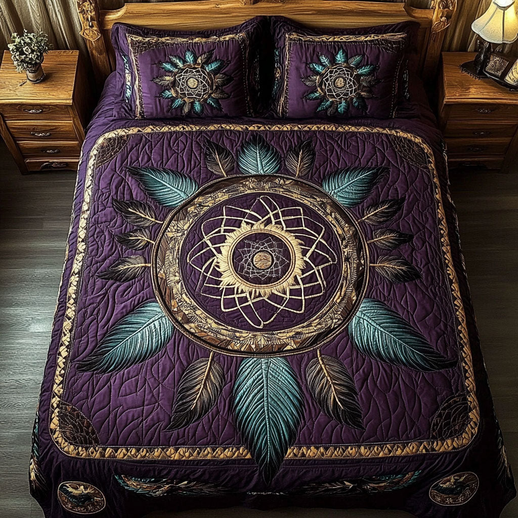 Purple Feather Dreamcatcher WY0503069CL Duvet Cover Set