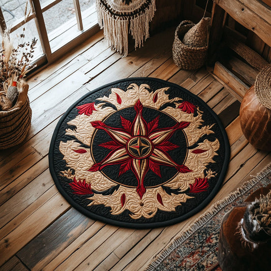 Vintage Compass Glory WY0107184CL Quilted Round Mat