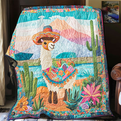 Llama In Cactus Desert WY1002094CL Quilt