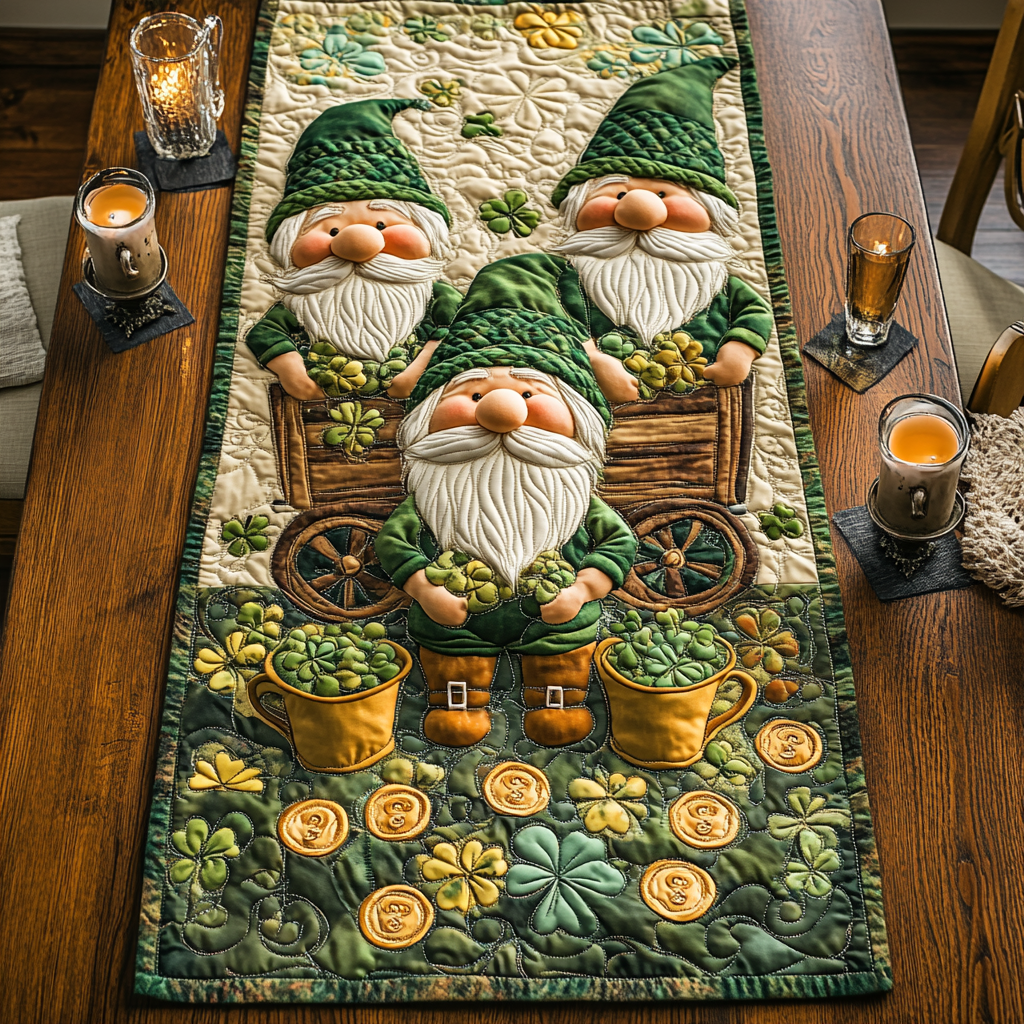 Patrick Gnome WY0901139CL Quilted Table Runner