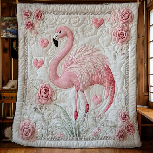 Rose Flamingo WY0402042CL Quilt