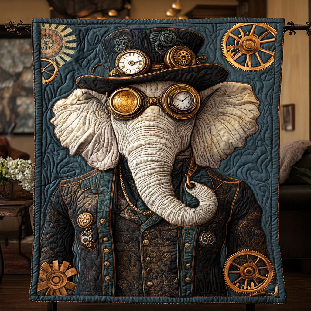 Victorian Steampunk Elephant WY0307158CL Quilt