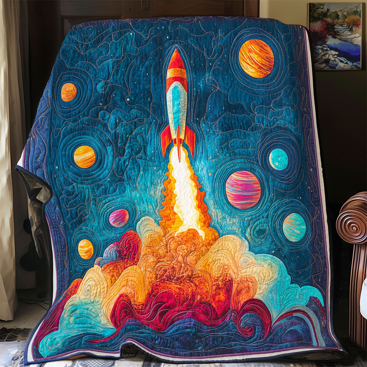 Rocket Launch WY1703101CL Quilt