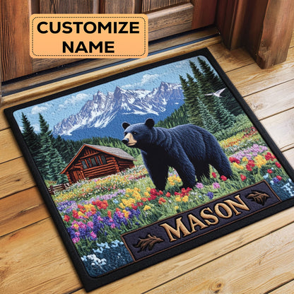 Bear Floral Valley CW1808020CL Personalized Doormat