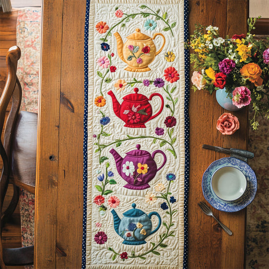 Tea Blooms WY0705044CL Quilted Table Runner