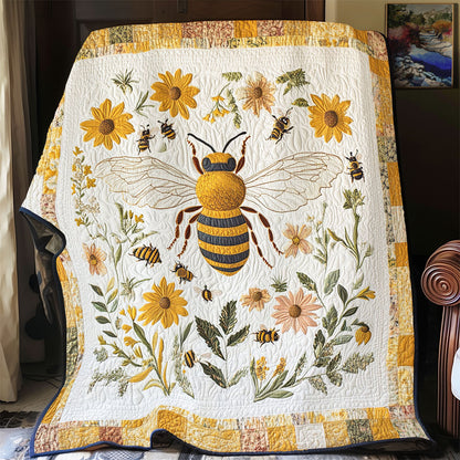 Flowers And Bee WY1803033CL Quilt